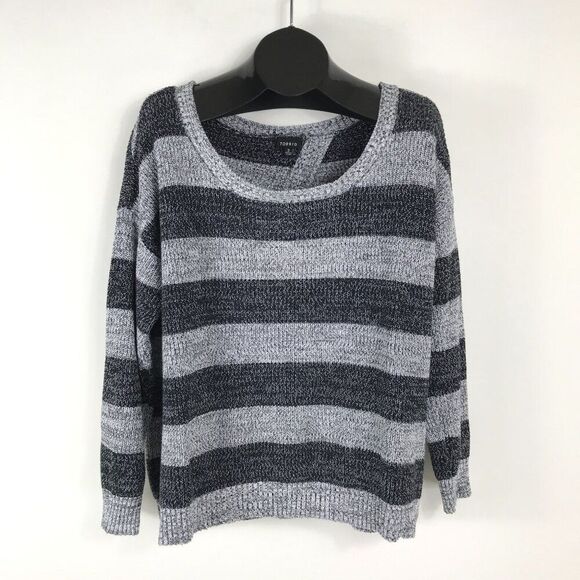 Torrid Open Back Striped Sweater Women's Plus Size 3/3X 100% Cotton Knit - Picture 1 of 13